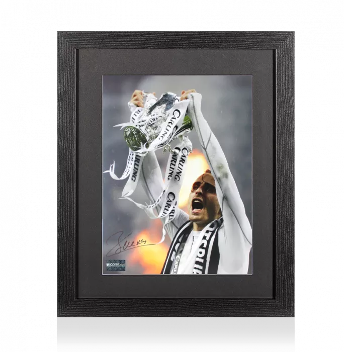 Dimitar Berbatov Signed Tottenham Hotspur Photo In Black Wooden Frame: Carling Cup Winner