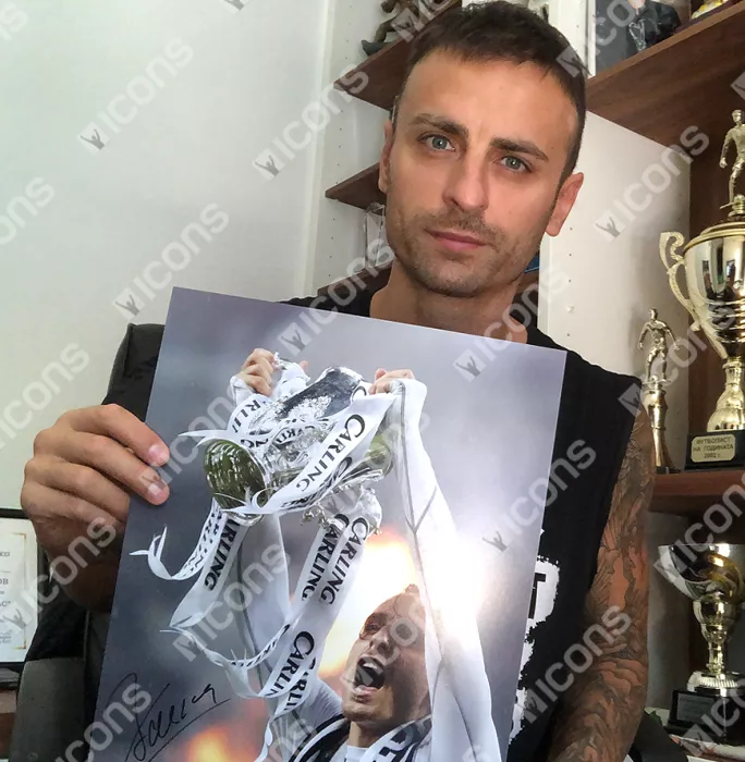 Dimitar Berbatov Signed Tottenham Hotspur Photo In Black Wooden Frame: 2008 League Cup Winner