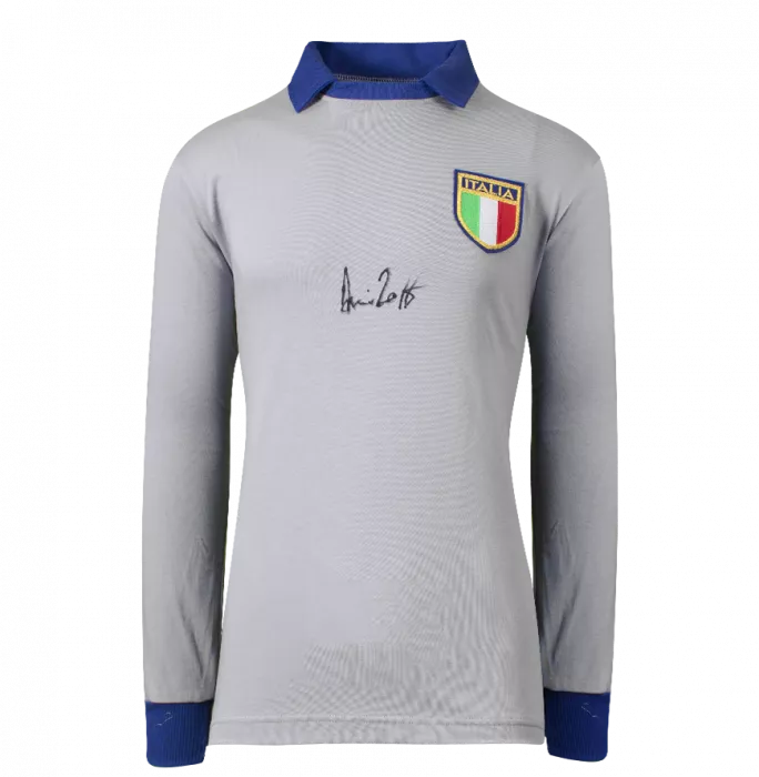 Dino Zoff Front Signed Italy 1982 Home Shirt In Classic Frame