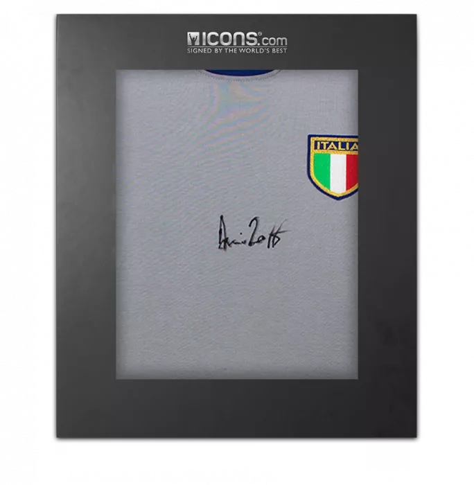 Dino Zoff Front Signed Italy 1982 Home Shirt In Deluxe Packaging