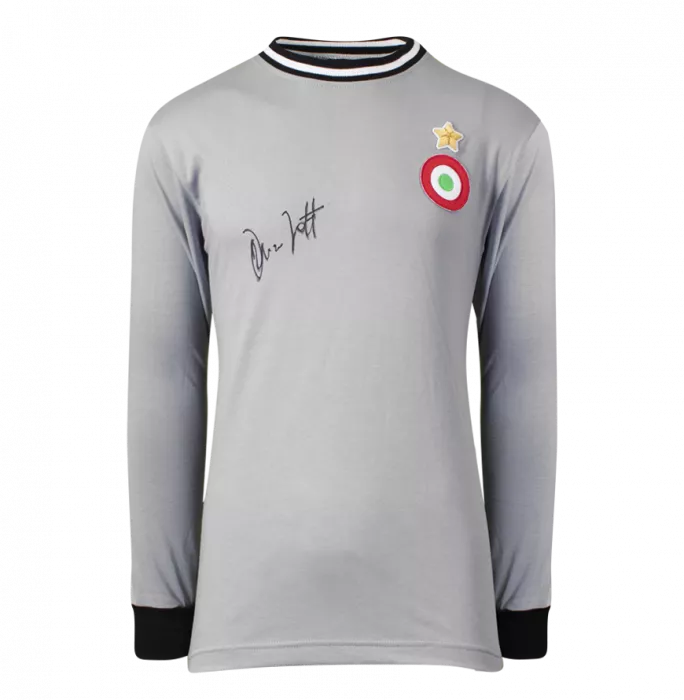 Dino Zoff Official UEFA Champions League Front Signed And Framed Juventus Retro Home Shirt