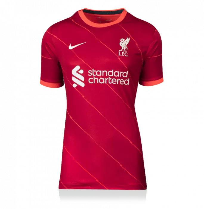 Diogo Jota Back Signed Liverpool FC 2021-22 Home Shirt In Hero Frame: Option 1