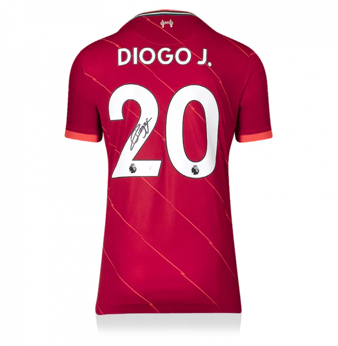 Diogo Jota Back Signed Liverpool FC 2021-22 Home Shirt In Classic Frame