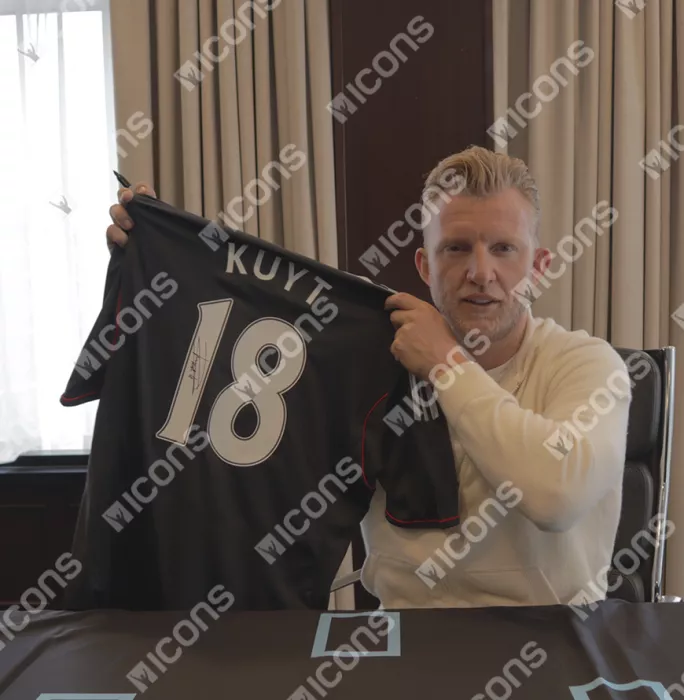 Dirk Kuyt Back Signed Liverpool 2011-12 Away Shirt In Hero Frame: Option 1