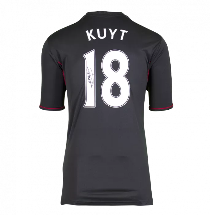 Dirk Kuyt Back Signed Liverpool 2011-12 Away Shirt In Classic Frame