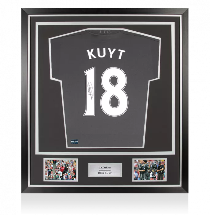 Dirk Kuyt Back Signed Liverpool 2011-12 Away Shirt In Classic Frame