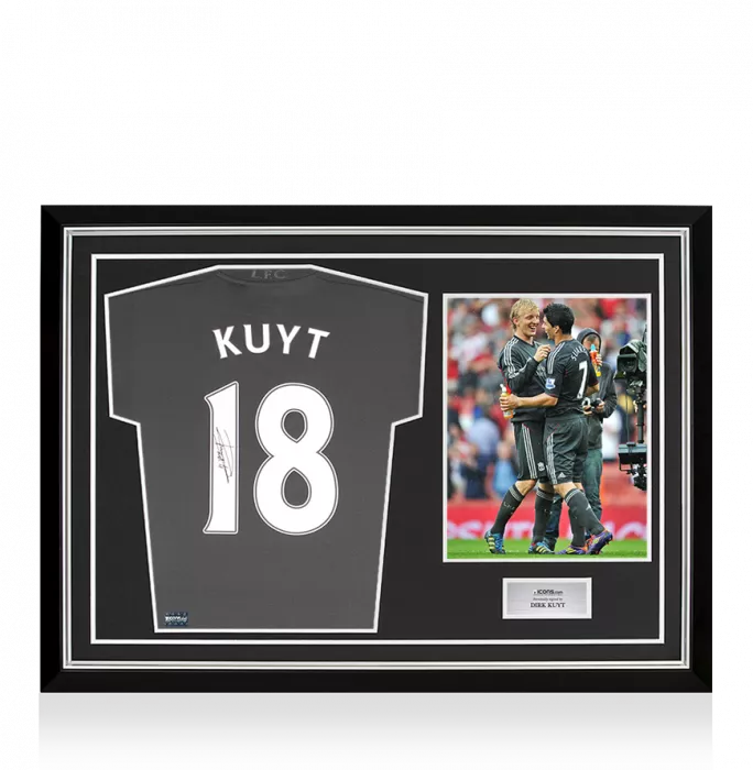 Dirk Kuyt Back Signed Liverpool 2011-12 Away Shirt In Hero Frame: Option 1