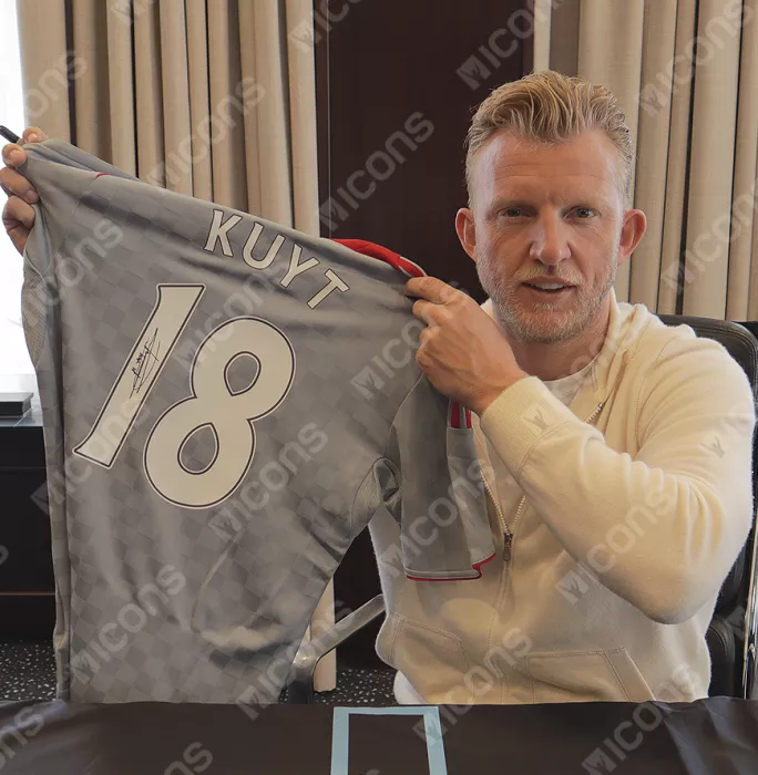 Dirk Kuyt Back Signed Liverpool FC 2008-10 Away Shirt In Classic Frame