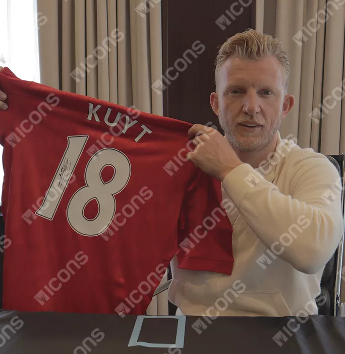 Dirk Kuyt Back Signed Liverpool FC 2010-12 Home Shirt In Classic Frame