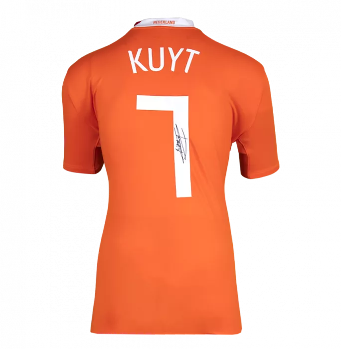 Dirk Kuyt Back Signed Netherlands 2008-09 Home Shirt In Classic Frame