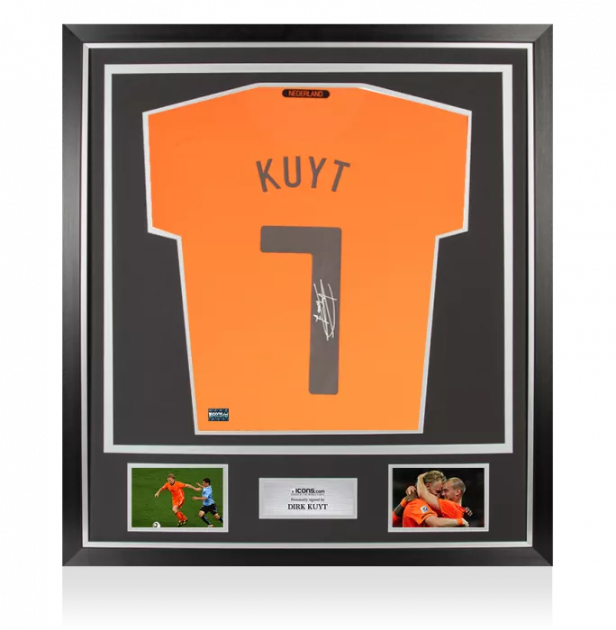Dirk Kuyt Back Signed Netherlands 2010-11 Home Shirt In Classic Frame