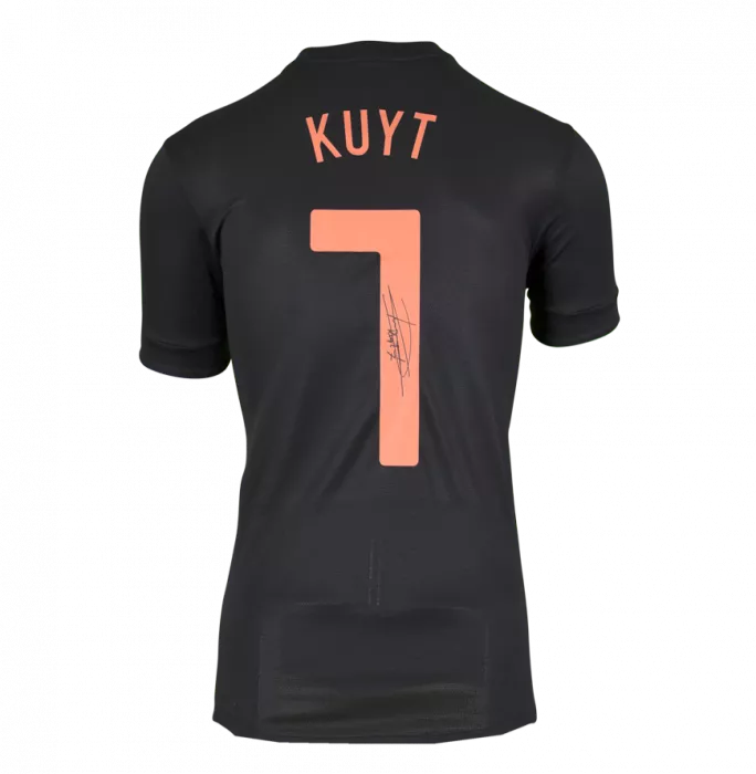 Dirk Kuyt Back Signed Netherlands 2012-13 Away Shirt