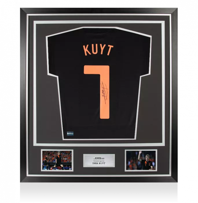 Dirk Kuyt Back Signed Netherlands 2012-13 Away Shirt In Classic Frame