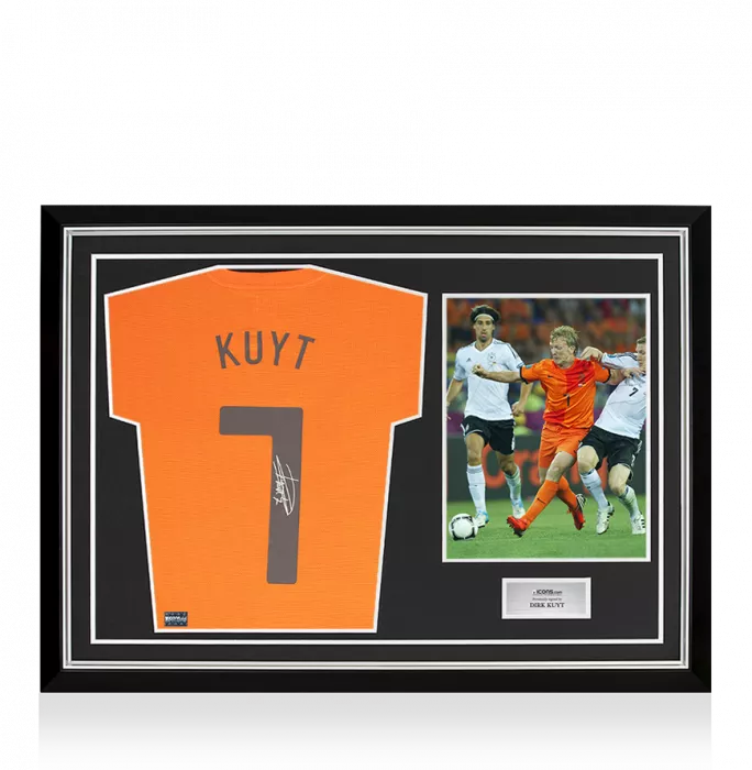 Dirk Kuyt Back Signed Netherlands 2012-13 Home Shirt In Hero Frame: Option 1