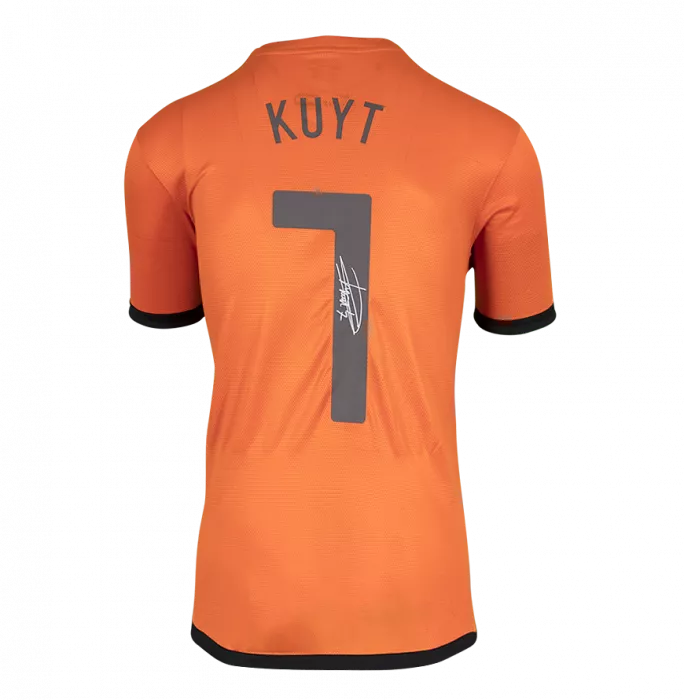 Dirk Kuyt Back Signed Netherlands 2012-13 Home Shirt In Classic Frame
