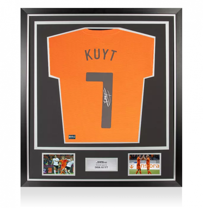 Dirk Kuyt Back Signed Netherlands 2012-13 Home Shirt In Classic Frame
