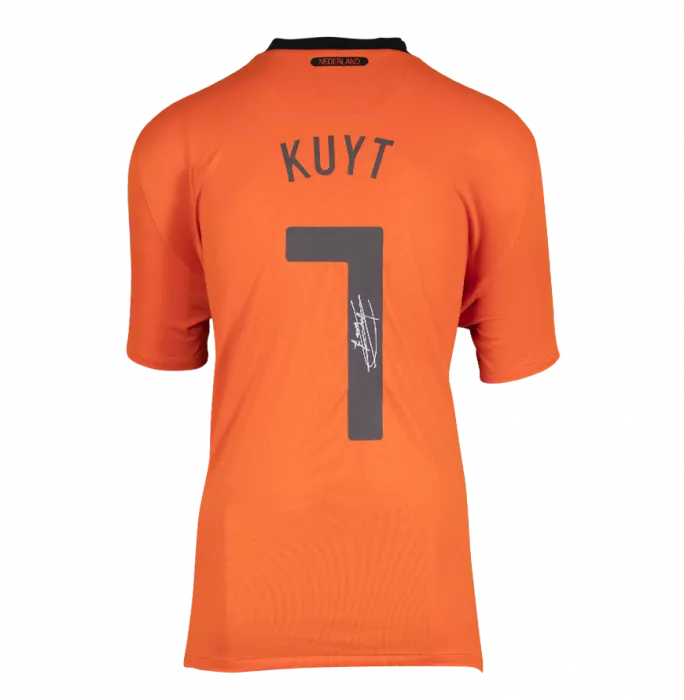 Dirk Kuyt Official 2010 FIFA World Cup™ Back Signed And Hero Framed Netherlands 2010-11 Home Shirt