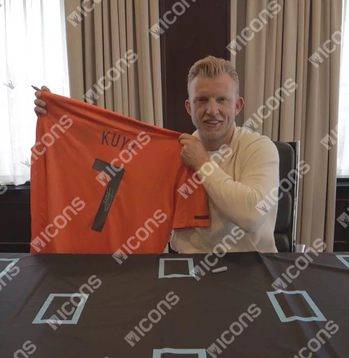 Dirk Kuyt Official 2010 FIFA World Cup™ Back Signed And Hero Framed Netherlands 2010-11 Home Shirt