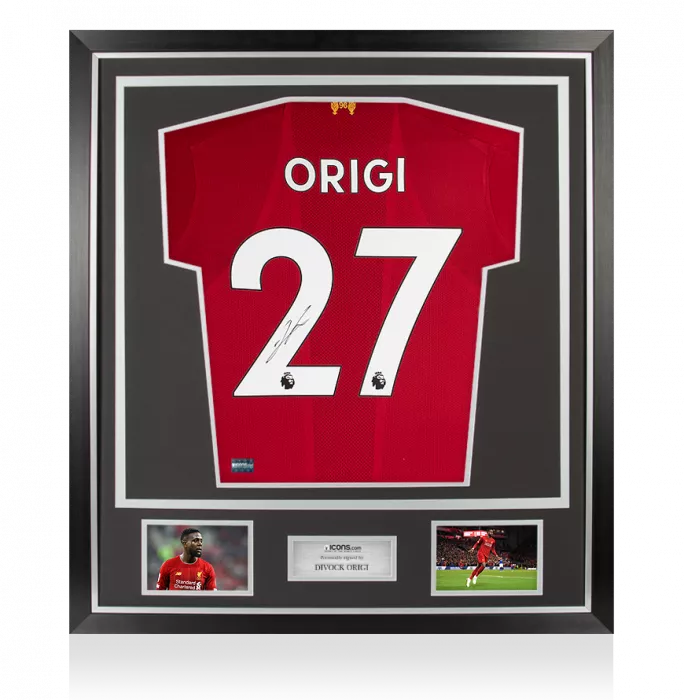 Divock Origi Signed Liverpool 2019-20 Home Shirt In Classic Frame