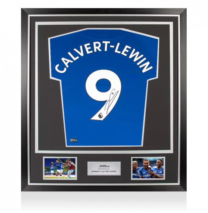 Dominic Calvert-Lewin Back Signed Everton 2020-21 Home Shirt In Classic Frame