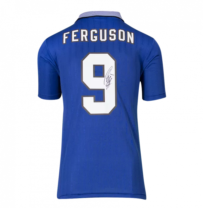 Duncan Ferguson Back Signed Everton 1995 FA Cup Final Shirt In Classic Frame