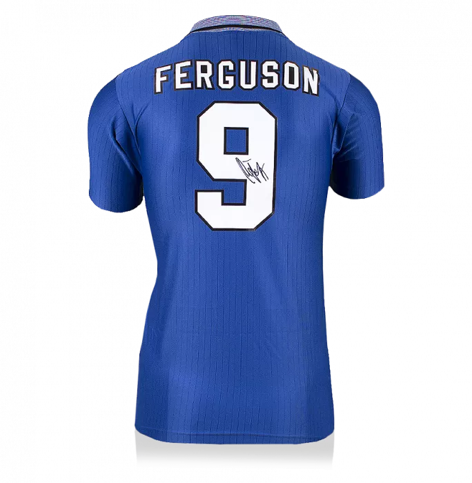 Duncan Ferguson Back Signed Everton Home Shirt: 1995 FA Cup Final Special Edition In Hero Frame: Option 1