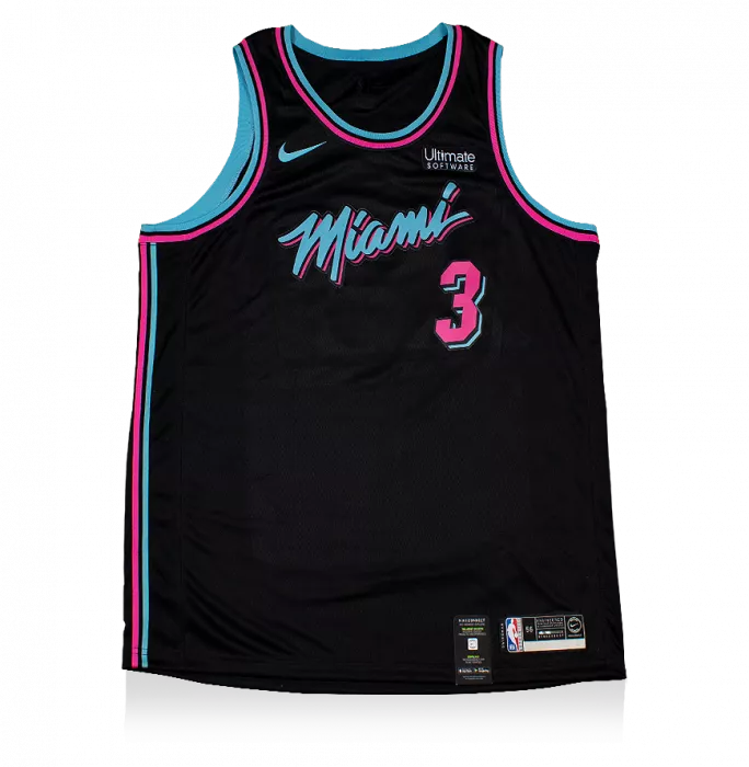 Dwyane Wade Back Signed Miami Heat Jersey: Vice Nights Special Edition