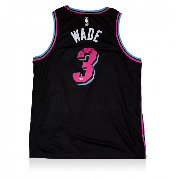 Dwyane Wade Back Signed Miami Heat Jersey: Vice Nights Special Edition