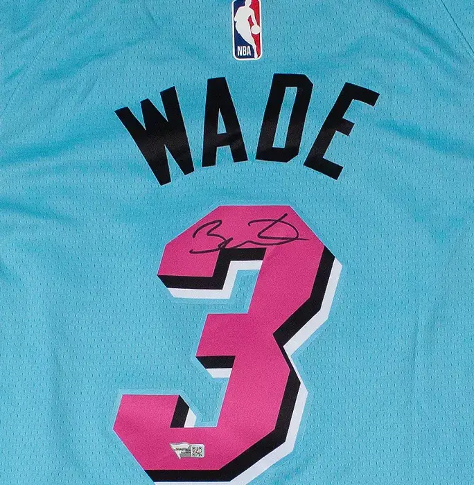Dwyane Wade Back Signed Miami Heat Jersey: Vice Wave Special Edition