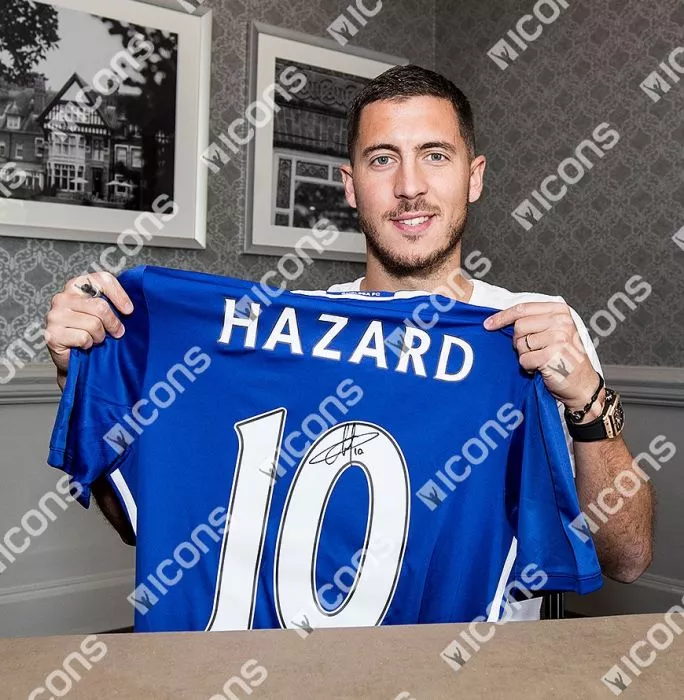 Eden Hazard Back Signed Chelsea 2016-17 Home Shirt