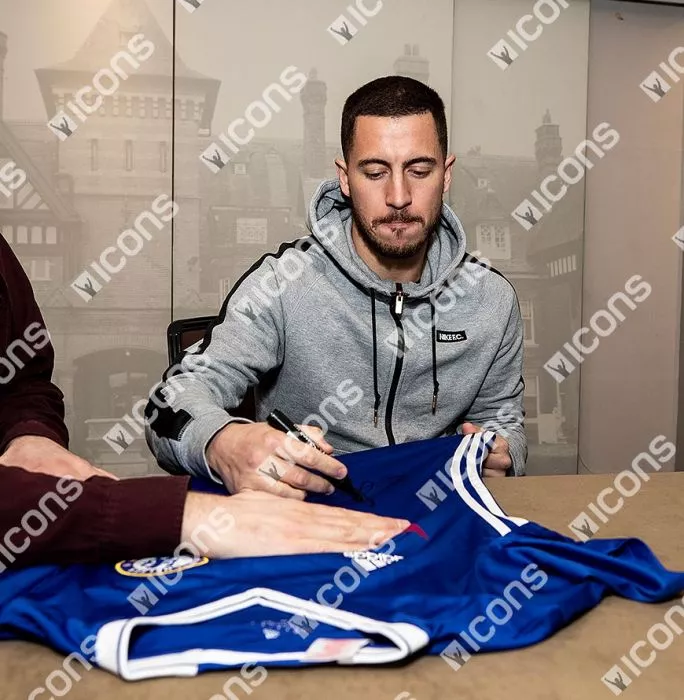 Eden Hazard Front Signed Chelsea 2016-17 Home Shirt