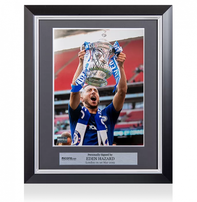 Eden Hazard Signed and Framed Chelsea Photo: 2018 FA Cup Winner