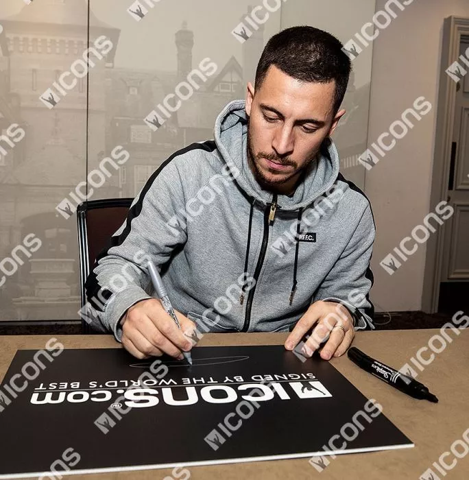 Eden Hazard Signed Belgium Shirt Print In Black Wooden Frame: Limited Edition 'Hazard 10'