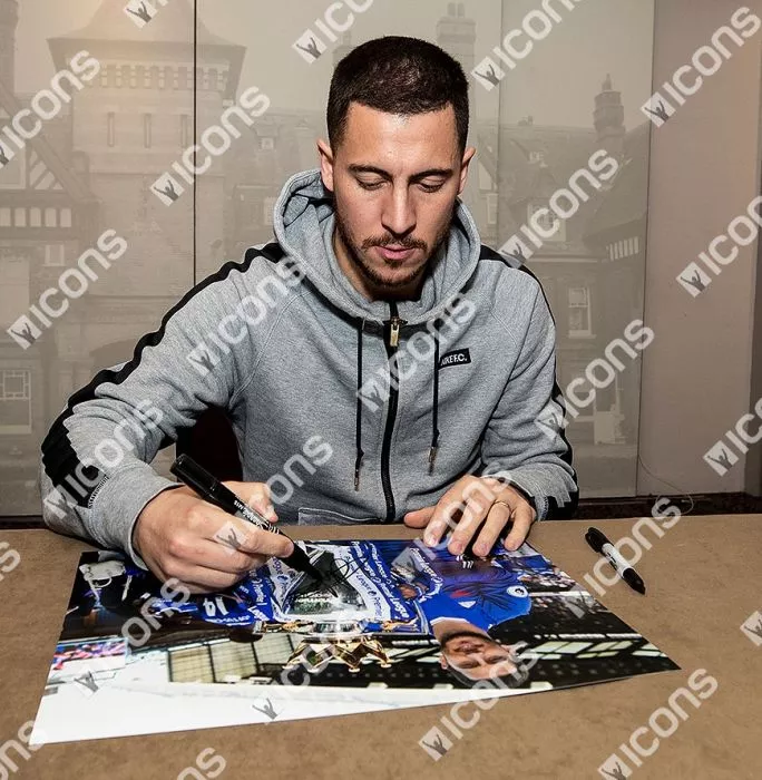 Eden Hazard Signed Chelsea Photo: 2016-17 Premier League Winner