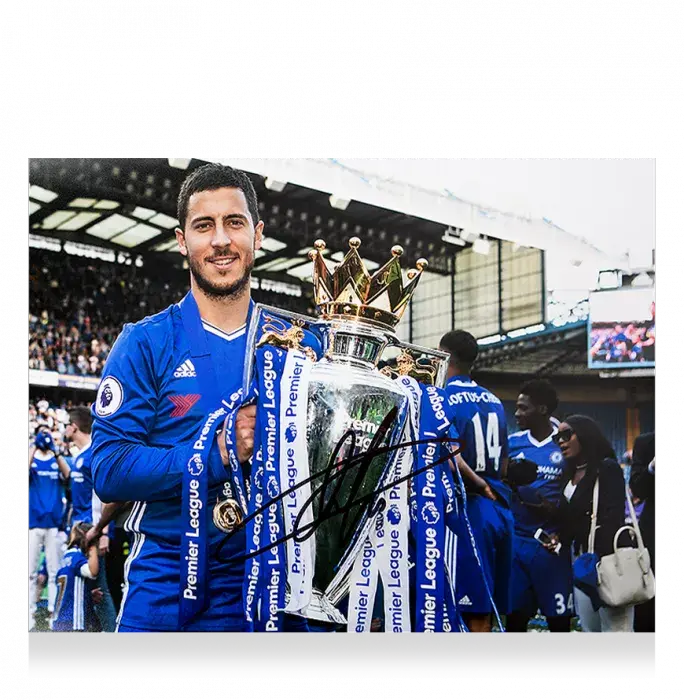 Eden Hazard Signed Chelsea Photo: 2016-17 Premier League Winner