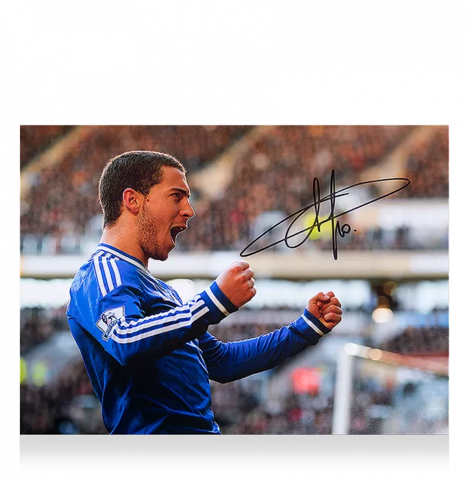 Eden Hazard Signed Chelsea Photo: Goal vs Hull City