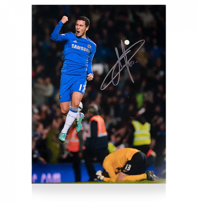 Eden Hazard Signed Chelsea Photo: Goal vs Manchester United