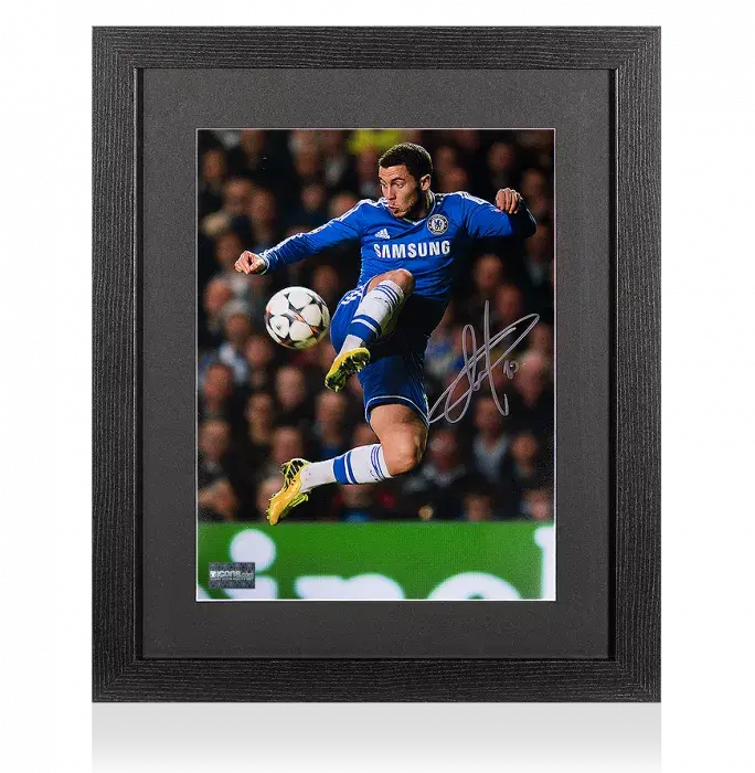 Eden Hazard Signed Chelsea Photo In Black Wooden Frame: Master of the Ball