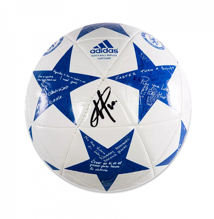 Eden Hazard Signed Chelsea UEFA Champions League Ball