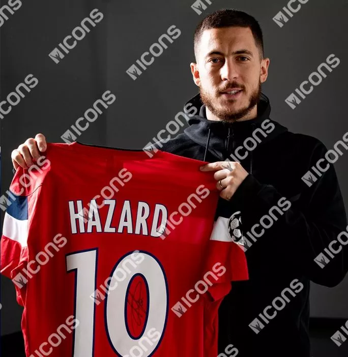 Eden Hazard Signed Lille OSC 2011-12 Home Shirt In Classic Frame