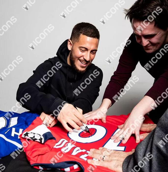 Eden Hazard Signed Lille OSC 2011-12 Home Shirt In Hero Frame: Option 1