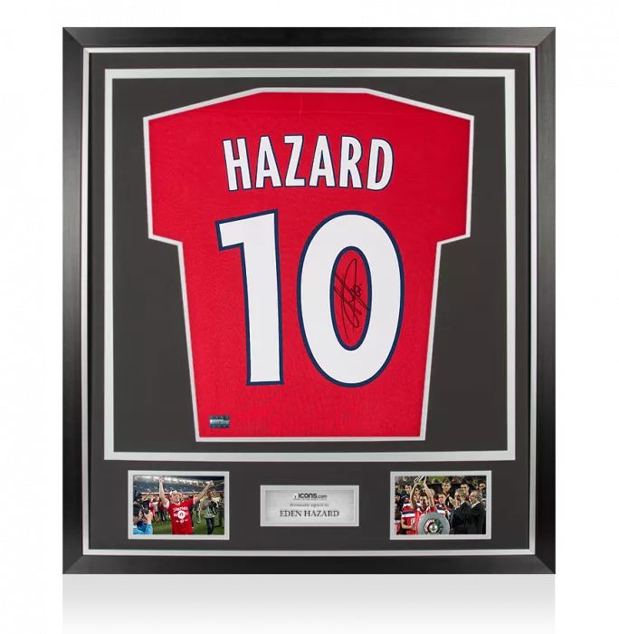 Eden Hazard Signed Lille OSC 2011-12 Home Shirt In Classic Frame