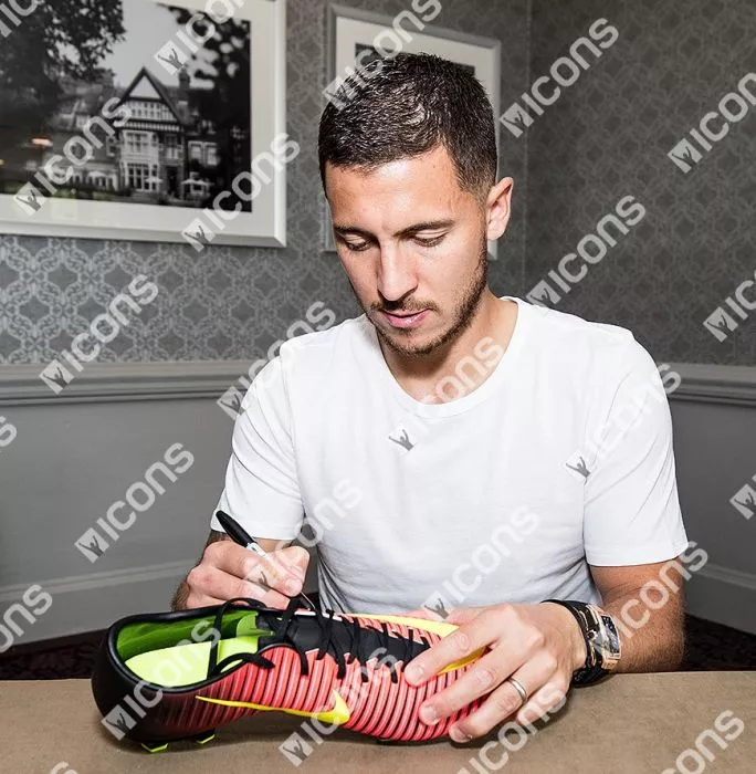 Eden Hazard Signed Orange And Black Nike Mercurial Boot