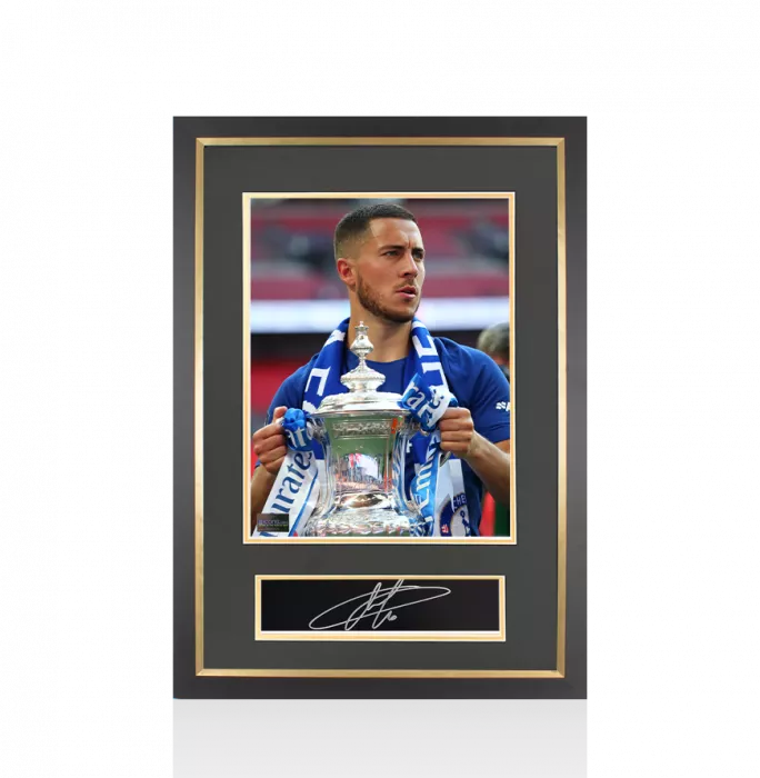 Eden Hazard Signed Plaque And Photo Frame: Chelsea FA Cup Winner