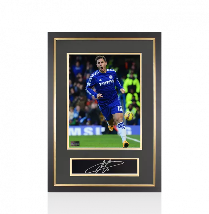 Eden Hazard Signed Plaque and Photo Frame: Chelsea Celebration