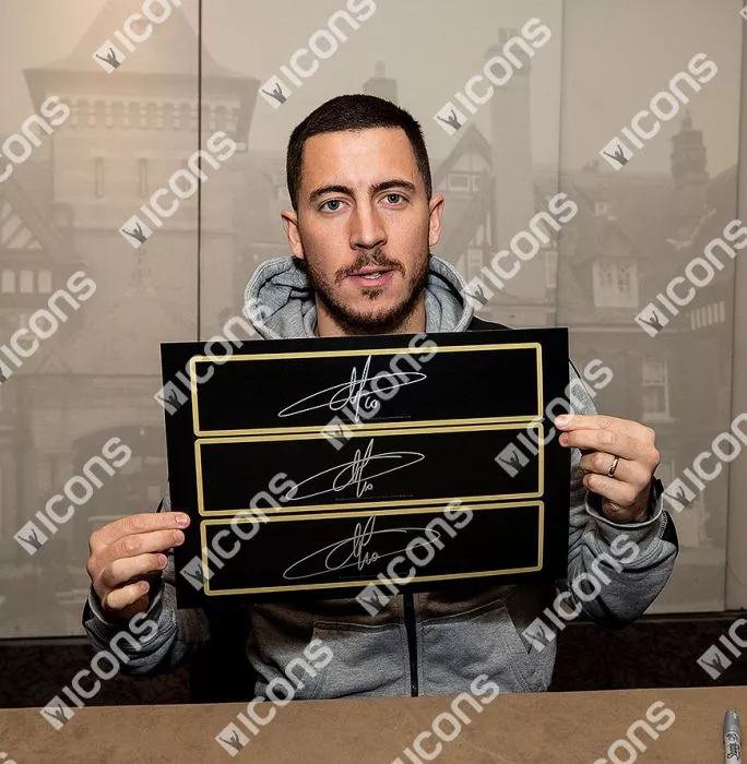 Eden Hazard Signed Plaque And Photo Frame: Real Madrid Star