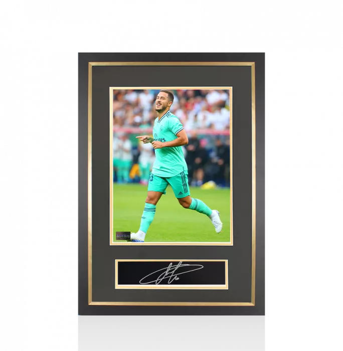 Eden Hazard Signed Plaque And Photo Frame: Real Madrid Celebration