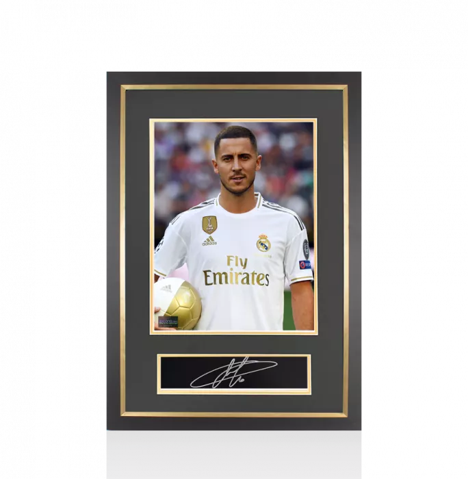 Eden Hazard Signed Plaque And Photo Frame: Real Madrid Star