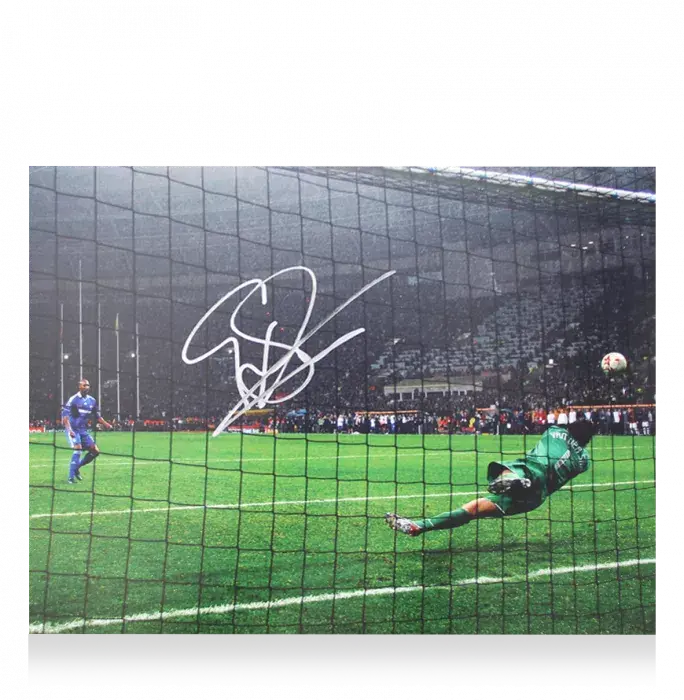 Edwin Van Der Sar Signed Manchester United Photo In Black Wooden Frame: UCL Final Save