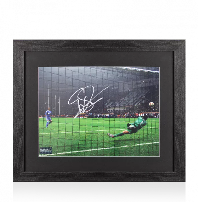 Edwin van der Sar Signed Manchester United Photo In Black Wooden Frame: UCL Final Save